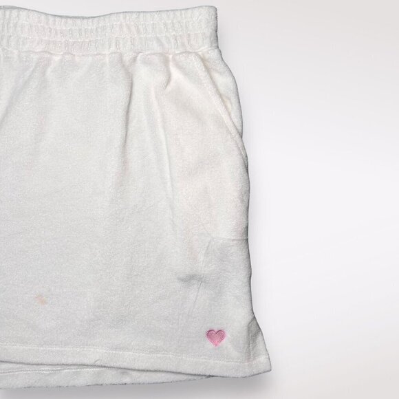 Stoney Clover Lane Shorts White Terry Cloth Heart Buttons 1X - Picture 2 of 10